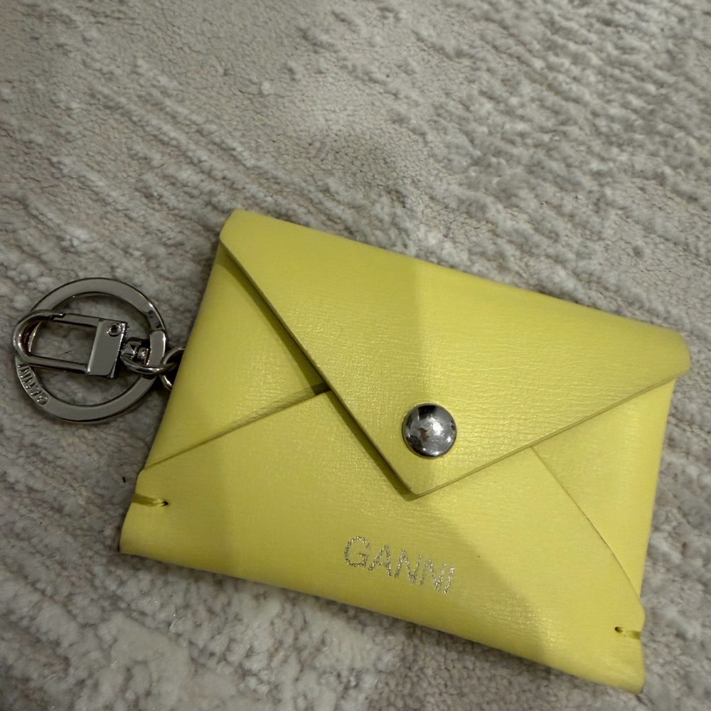 Ganni Yellow Envelope card case Key Holder